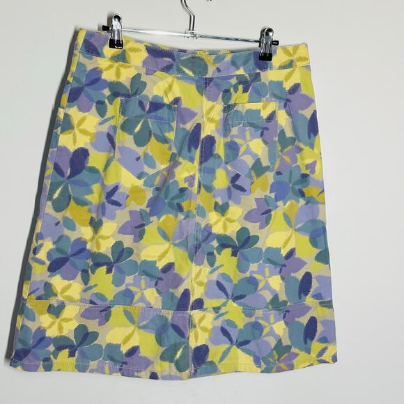 J Jill pastel floral 100% cotton skirt Sz 10P - Picture 2 of 10